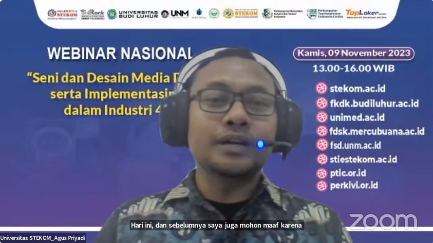 WEBINAR NASIONAL Seni dan Desain Media Digital serta Implementasinya dalam Industri 4.0