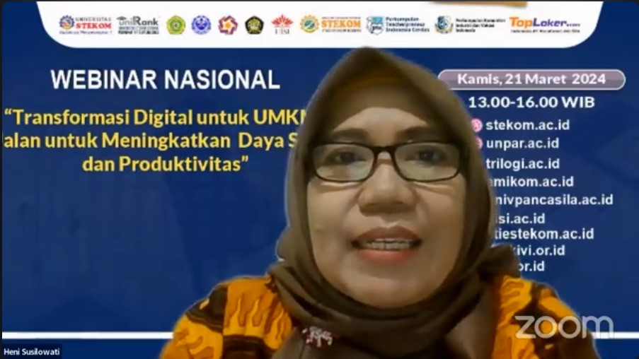 WEBINAR NASIONAL Transformasi Digital untuk UMKM : Jalan untuk Meningkatkan Daya Saing dan Produktivitas