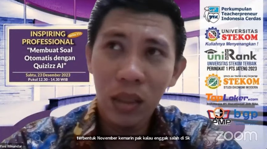 INSPIRING PROFESSIONAL Membuat Soal Otomatis dengan Quizizz AI