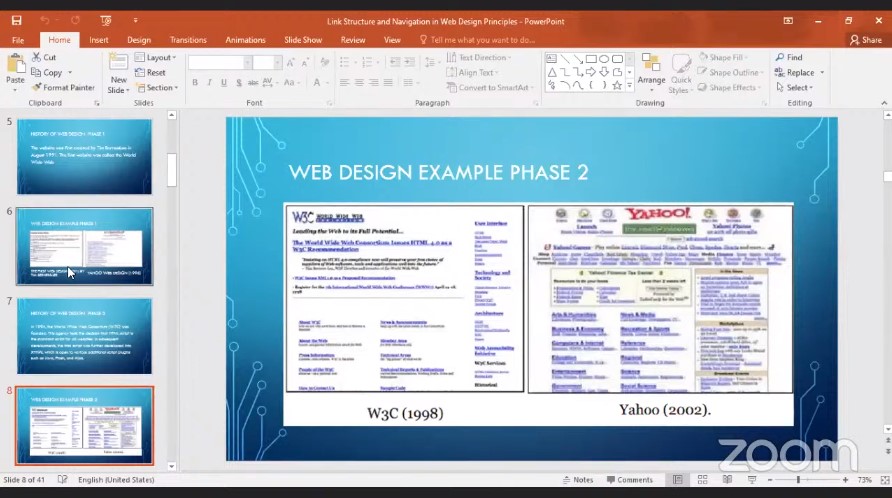 Visiting Lecture Link Structure and Navigation in Web Design Principles