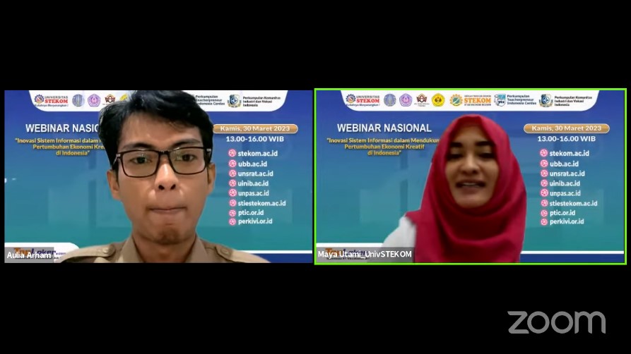 WEBINAR NASIONAL Inovasi Sistem Informasi dalam Mendukung Pertumbuhan Ekonomi Kreatif di Indonesia