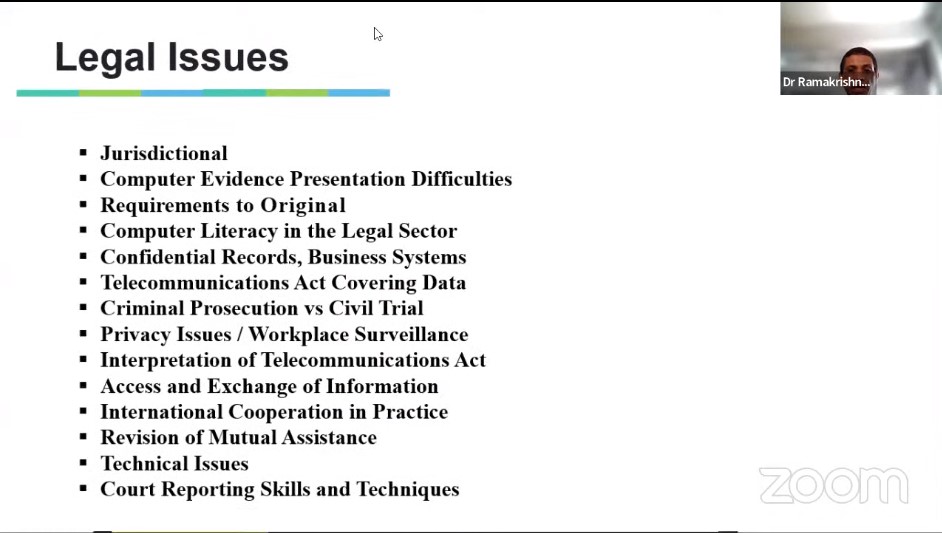 VISITING LECTURE ''Cyber Forensic Process Flow and Its Legal Issues''