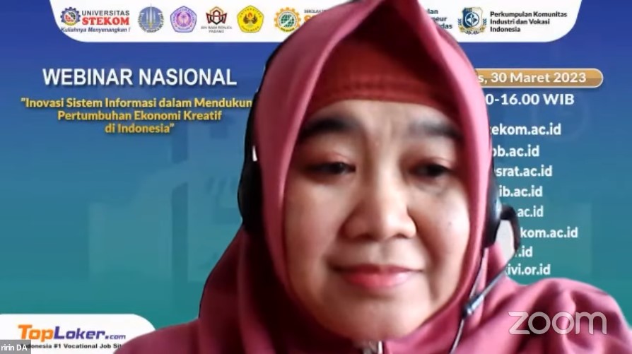 WEBINAR NASIONAL Inovasi Sistem Informasi dalam Mendukung Pertumbuhan Ekonomi Kreatif di Indonesia