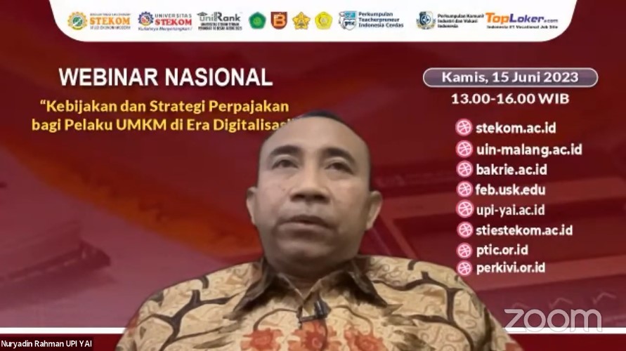 WEBINAR NASIONAL Kebijakan dan Strategi Perpajakan bagi Pelaku UMKM di Era Digitalisasi