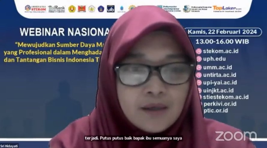 WEBINAR NASIONAL Mewujudkan Sumber Daya Manusia yang Profesional dalam Menghadapi Peluang dan Tantangan Bisnis Indonesia Tahun 2024