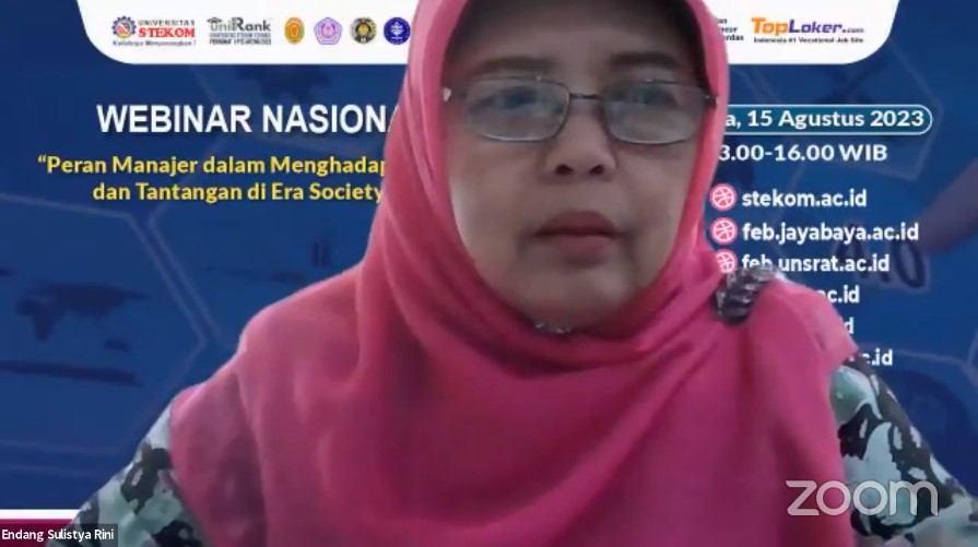 WEBINAR NASIONAL Peran Manajer dalam Menghadapi Peluang dan Tantangan di Era Society 5.0