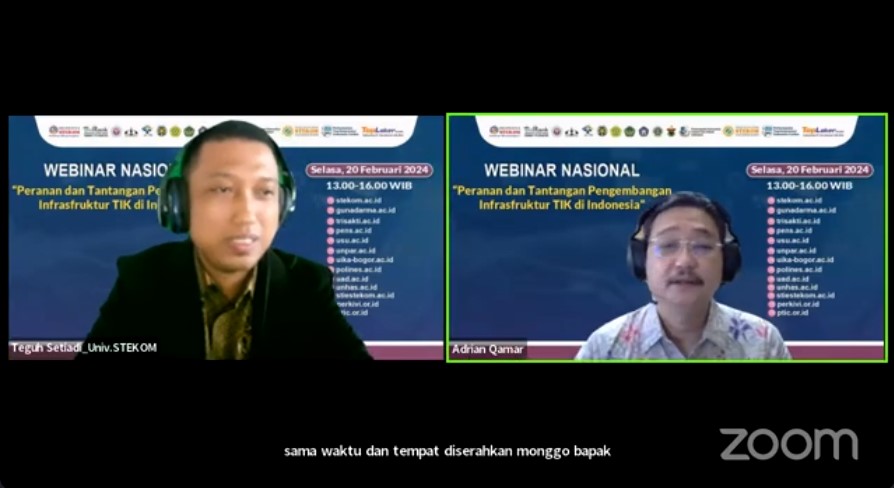 WEBINAR NASIONAL Peranan dan Tantangan Pengembangan Infrasfruktur TIK di Indonesia
