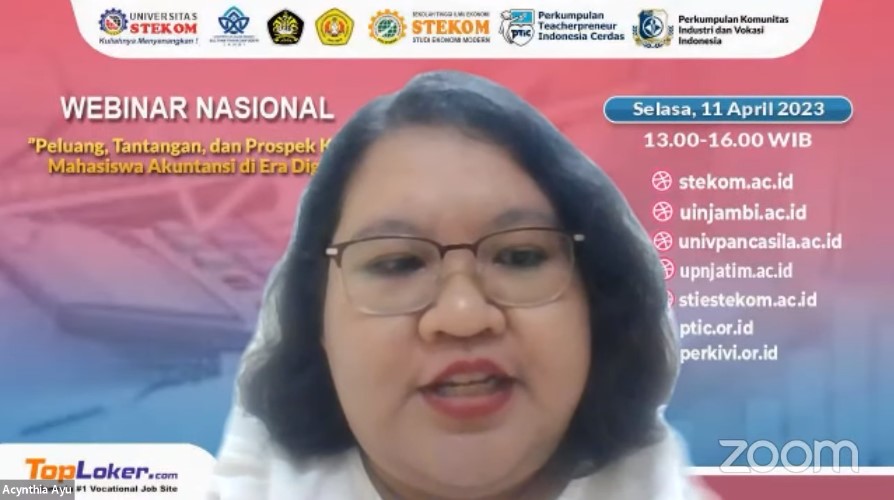 WEBINAR NASIONAL Peluang, Tantangan, dan Prospek Kerja, Mahasiswa Akuntansi di Era Digital