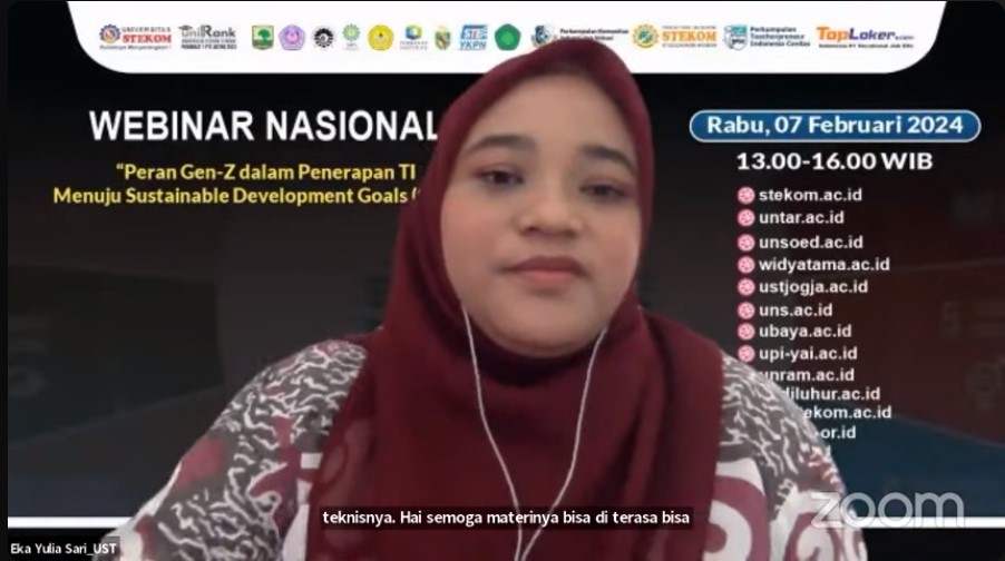 WEBINAR NASIONAL Peran Gen-Z dalam Penerapan TI Menuju Sustainable Development Goals (SDGs)