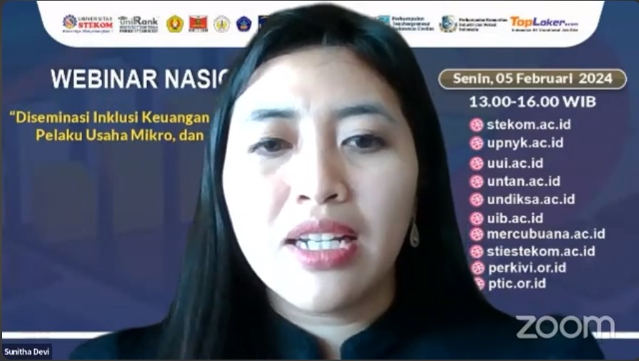 WEBINAR NASIONAL Diseminasi Inklusi Keuangan Bagi Akademisi, Pelaku Usaha Mikro, dan Masyarakat
