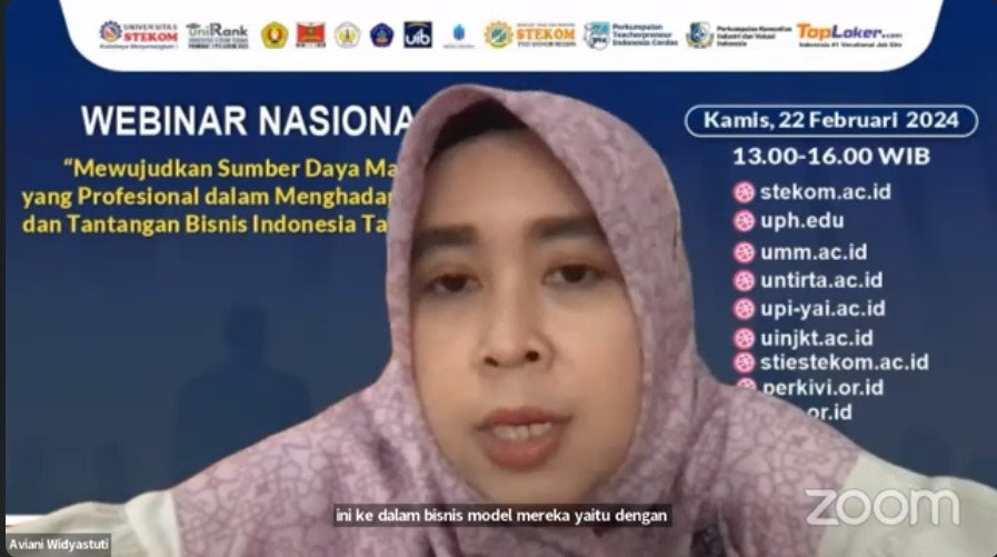 WEBINAR NASIONAL Mewujudkan Sumber Daya Manusia yang Profesional dalam Menghadapi Peluang dan Tantangan Bisnis Indonesia Tahun 2024