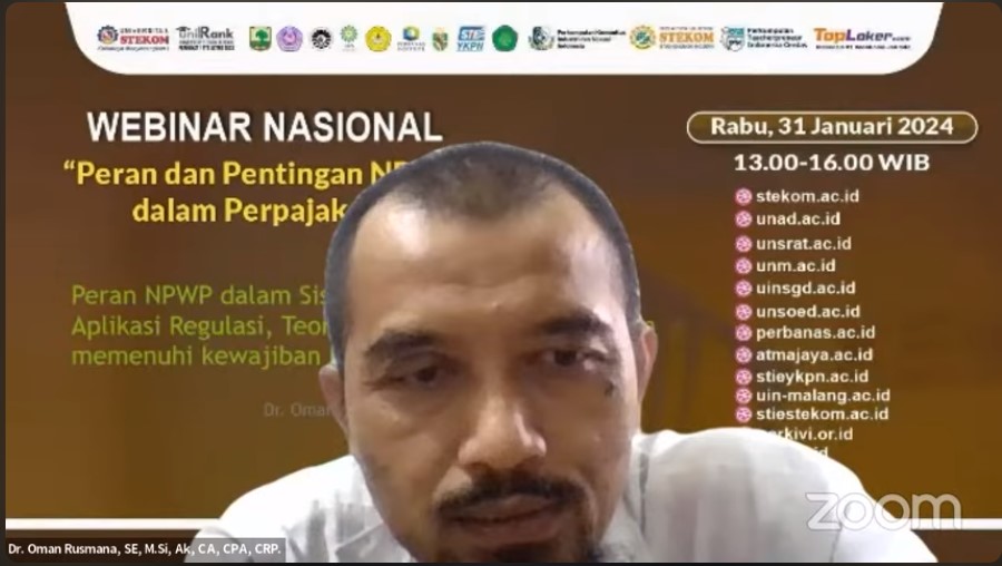 WEBINAR NASIONAL Peran dan Pentingan NPWP dalam Perpajakan