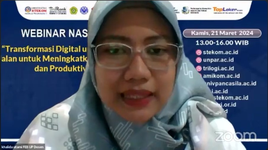 WEBINAR NASIONAL Transformasi Digital untuk UMKM : Jalan untuk Meningkatkan Daya Saing dan Produktivitas