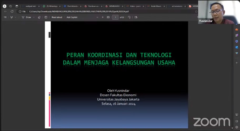 WEBINAR NASIONAL Membangun Bisnis Berkelanjutan di Tahun 2024