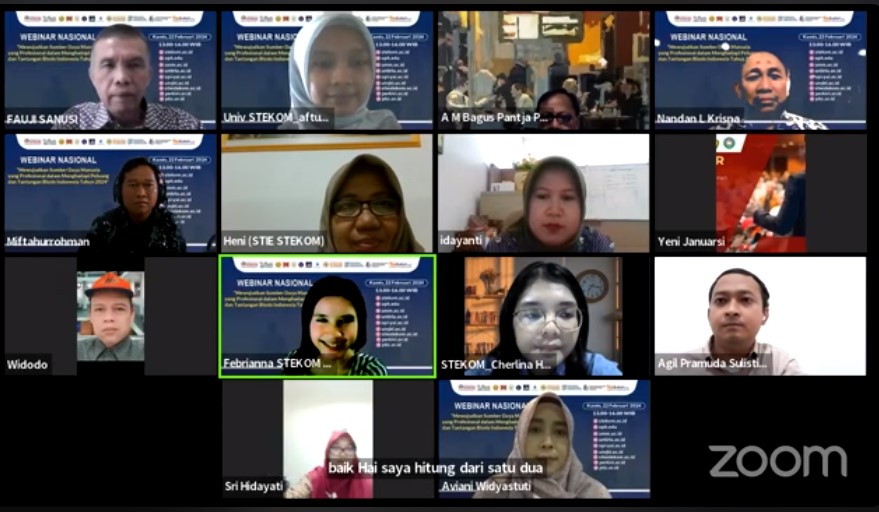 WEBINAR NASIONAL Mewujudkan Sumber Daya Manusia yang Profesional dalam Menghadapi Peluang dan Tantangan Bisnis Indonesia Tahun 2024