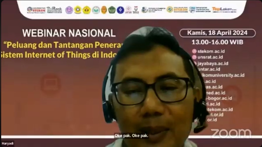 WEBINAR NASIONAL Peluang dan Tantangan Penerapan Sistem Internet of Things di Indonesia