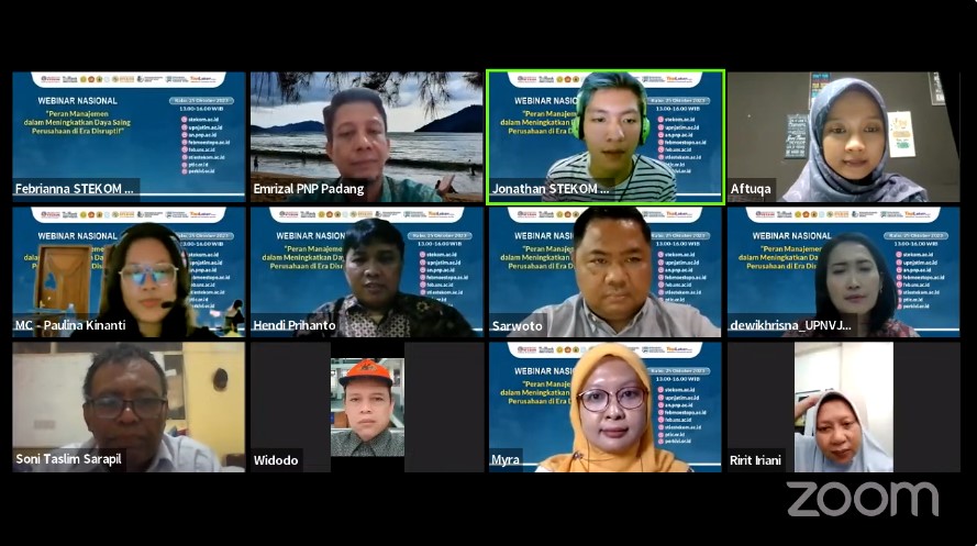 WEBINAR NASIONAL Peran Manajemen dalam Meningkatkan Daya Saing Perusahaan di Era Disruptif