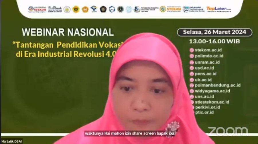 WEBINAR NASIONAL Tantangan Pendidikan Vokasi di Era Industrial Revolusi 4.0