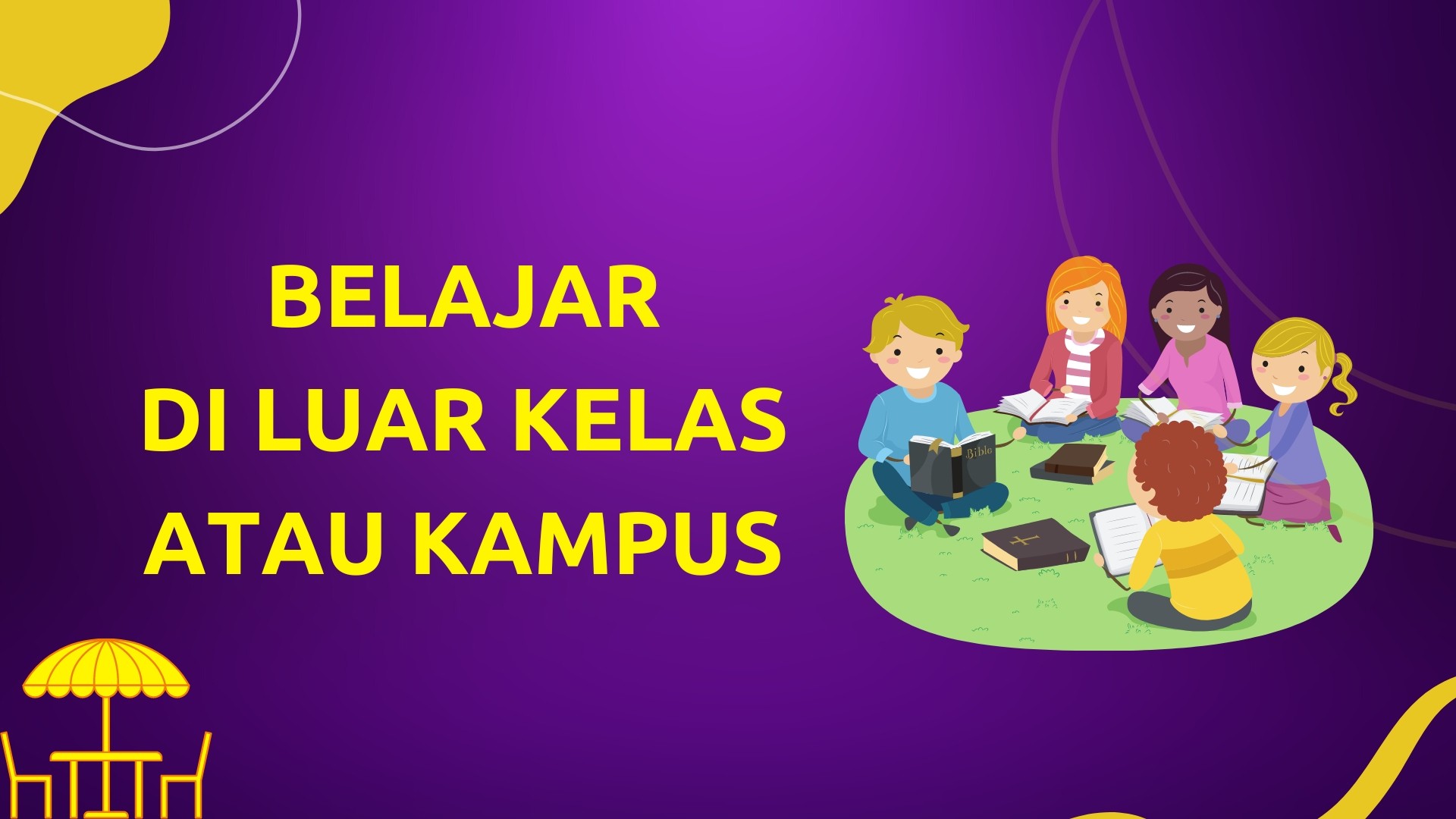 gambar : kulah yang menyenangkan belajar di luar kelas atau kampus
